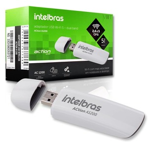ADAPTADOR WIRELESS USB INTELBRAS ACTION 3.0 DUAL BAND 1200MBPS- A1200 - 4710018