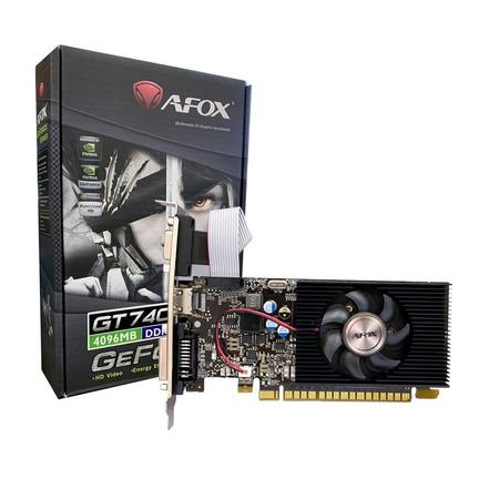 PLACA DE VÍDEO AFOX NVIDIA GEFORCE GT 740 4GB GDDR5, 128 BITS, HDMI/DVI/VGA  - AF740-4096D5H2-V2(GDDR5) - Geforce - Afox