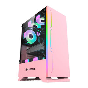 GABINETE GAMER BLUECASE BG-028PKB ROSA - S/ FONTE / LED RGB / USB 3.0