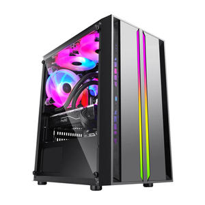 GABINETE GAMER BLUECASE BG-043 HELLIX PRETO S/ FONTE / LED RGB / ACRILICO / USB 3.0 / MICRO-ATX / MINI-ITX