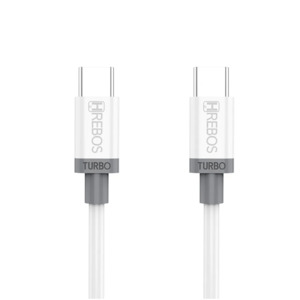 CABO TURBO FIRST WHITE HREBOS 3.1A - 2 METROS TYPE-C X LIGHTNING (IPHONE) - CB-353I