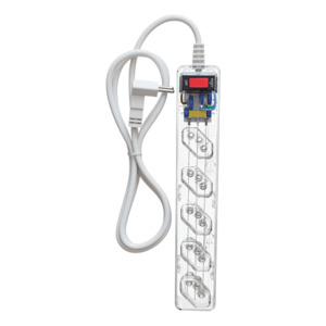 PROTETOR DE SURTO ICLAMPER 5 TOMADAS LCF - CRISTAL
