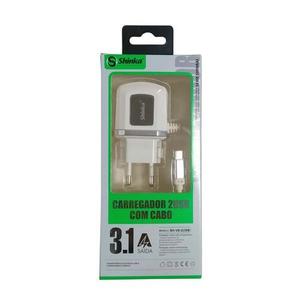 CARREGADOR V8 COM 2 USB SHINKA SH-V8-2USB 3.1A