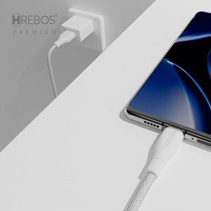 CABO MAGNÉTICO HREBOS PREMIUM CURL FLOW USB/LIGHTNING (IPHONE) 1,8M BRANCO- CB-502i